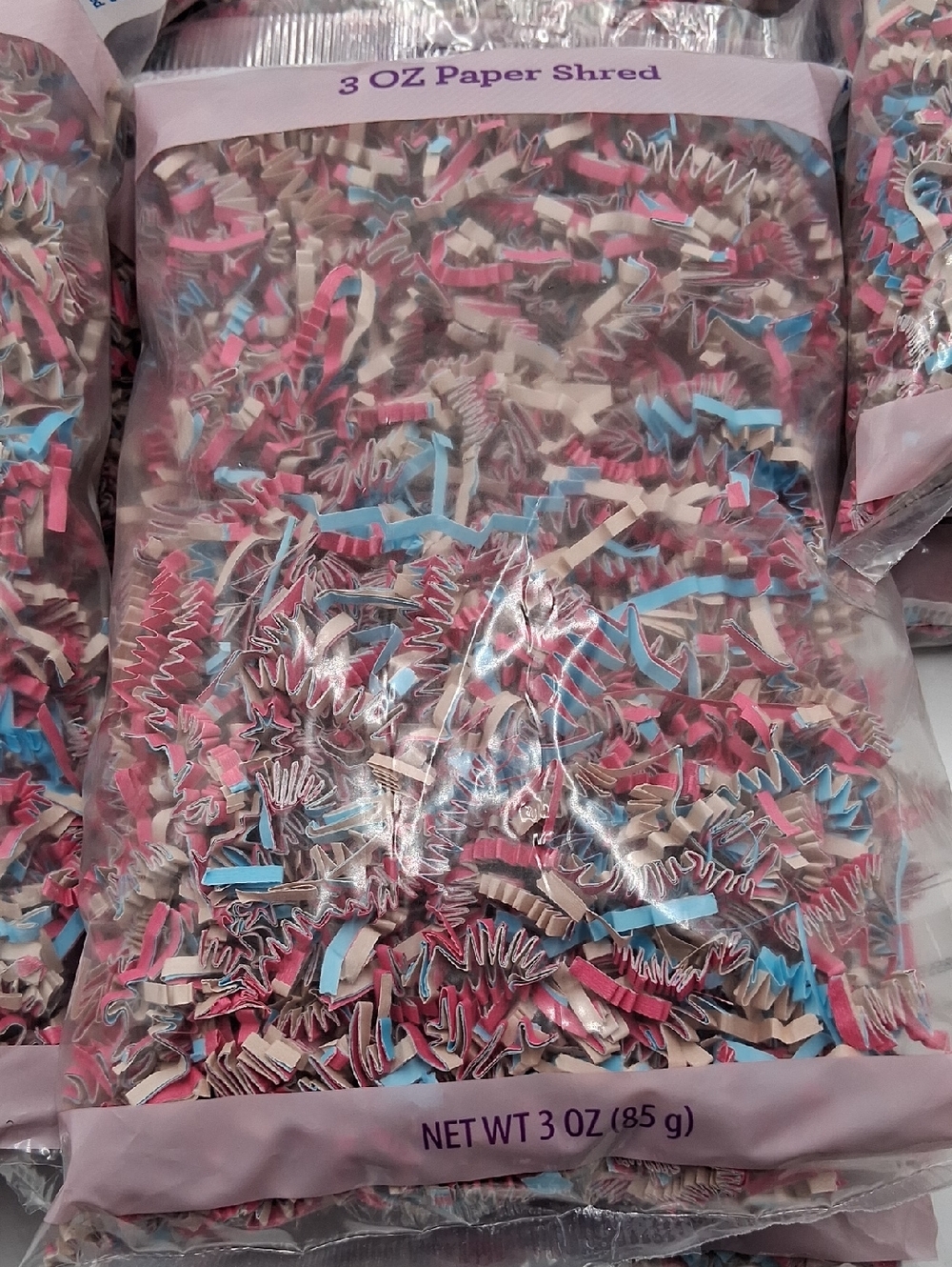 Pink And Blue Paper Shred Crinkle 10 Bags